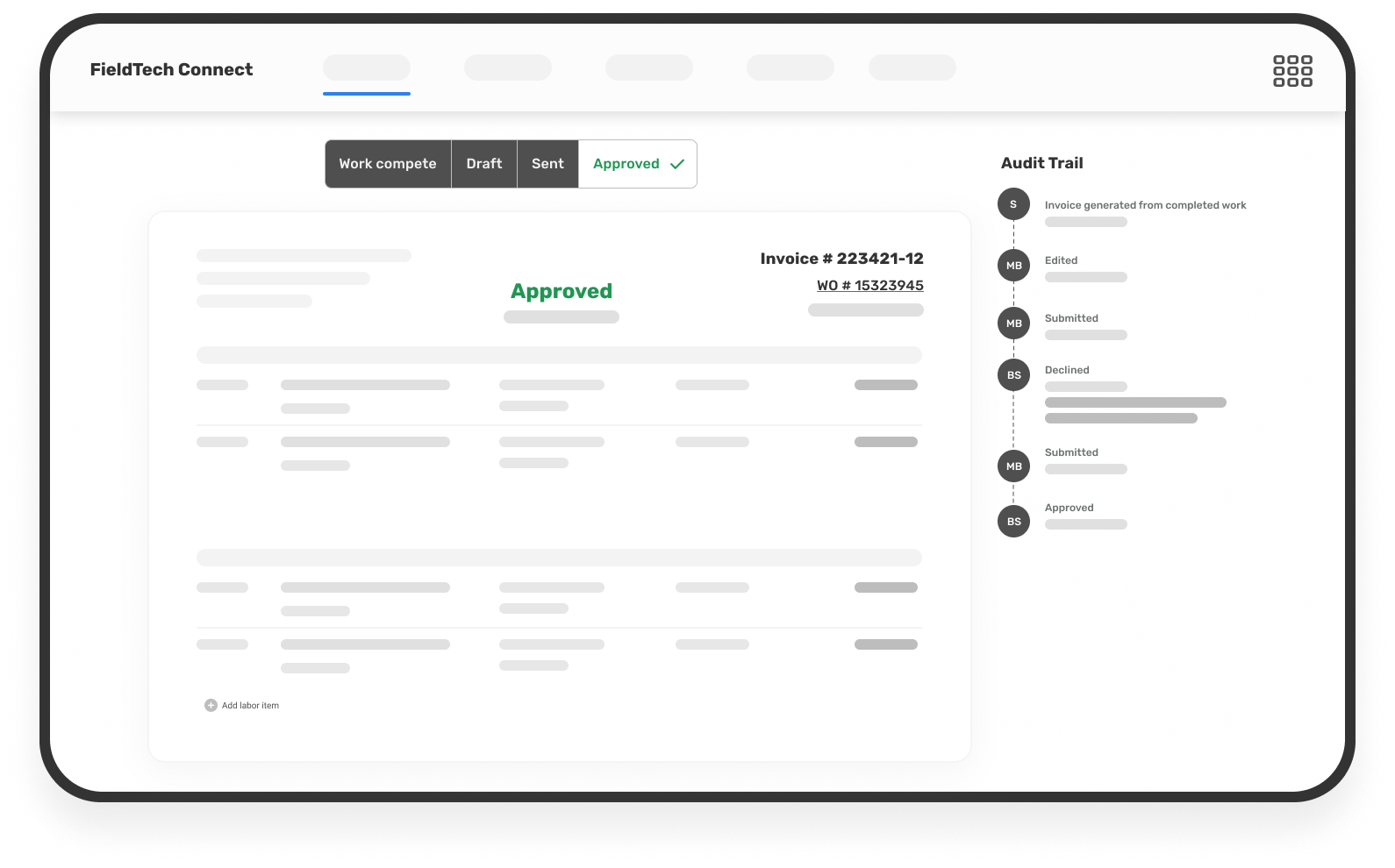 screenshot of MyWork Enterprise
